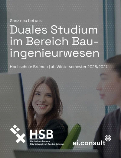 Dein Weg ins Bauingenieurwesen hat gerade ein Update bekommen! Ab dem Wintersemester 2026/2027 bieten wir gemeinsam mit der Hochsc...